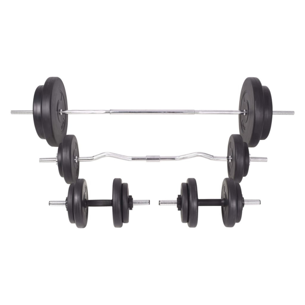 Produktbild för Skivstång och hantlar set 90 kg