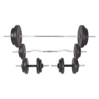 Produktbild för Skivstång och hantlar set 90 kg