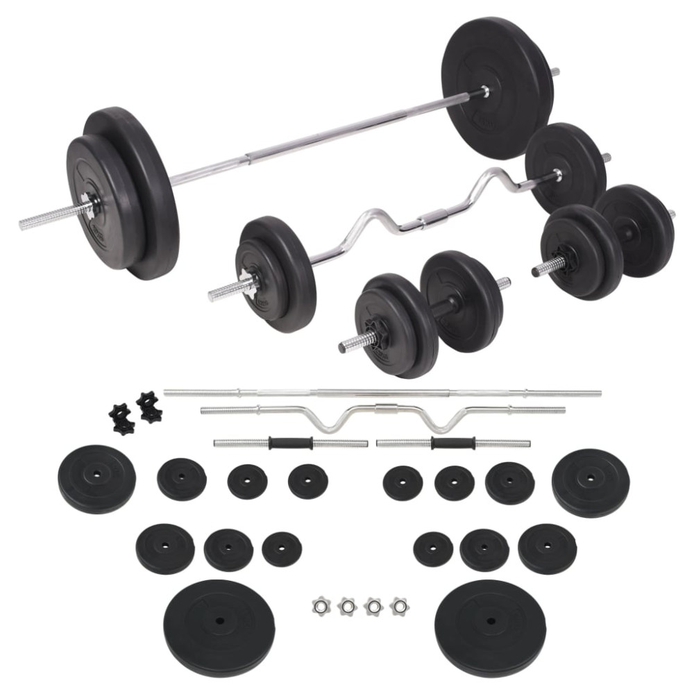 Produktbild för Skivstång och hantlar set 90 kg