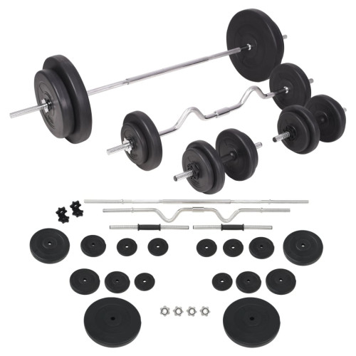 vidaXL Skivstång och hantlar set 90 kg