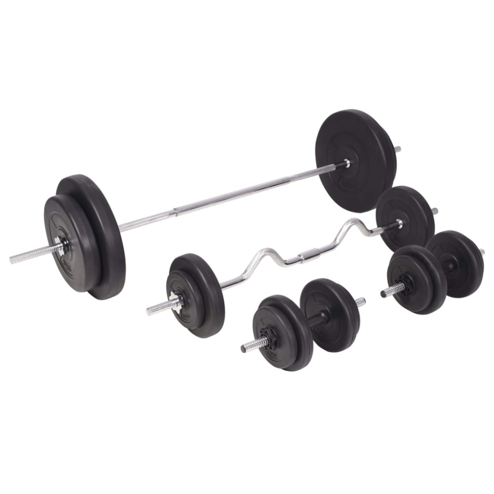 Produktbild för Skivstång och hantlar set 90 kg