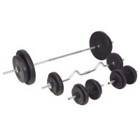 Produktbild för Skivstång och hantlar set 90 kg