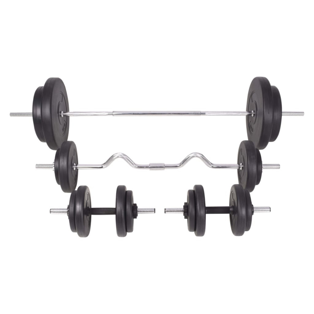 Produktbild för Skivstång och hantlar set 90 kg