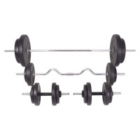 Produktbild för Skivstång och hantlar set 90 kg