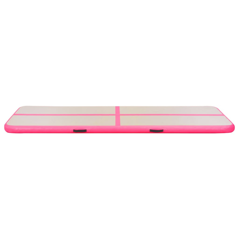 Produktbild för Uppblåsbar gymnastikmatta med pump 300x100x10 cm PVC rosa