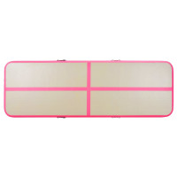 Produktbild för Uppblåsbar gymnastikmatta med pump 300x100x10 cm PVC rosa