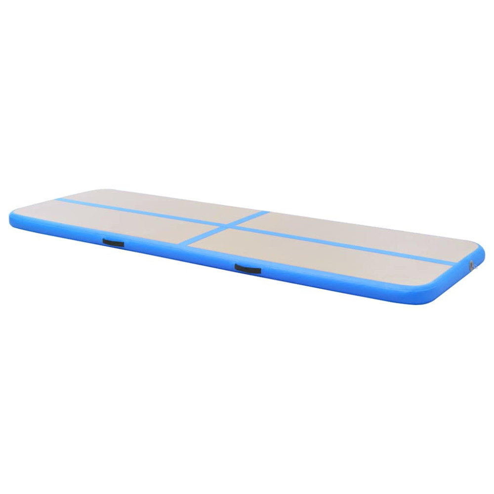 Produktbild för Uppblåsbar gymnastikmatta med pump 300x100x10 cm PVC blå