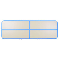 Produktbild för Uppblåsbar gymnastikmatta med pump 300x100x10 cm PVC blå