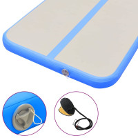 Produktbild för Uppblåsbar gymnastikmatta med pump 300x100x10 cm PVC blå