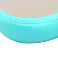 Produktbild för Uppblåsbar gymnastikmatta med pump 300x100x10 cm PVC grön