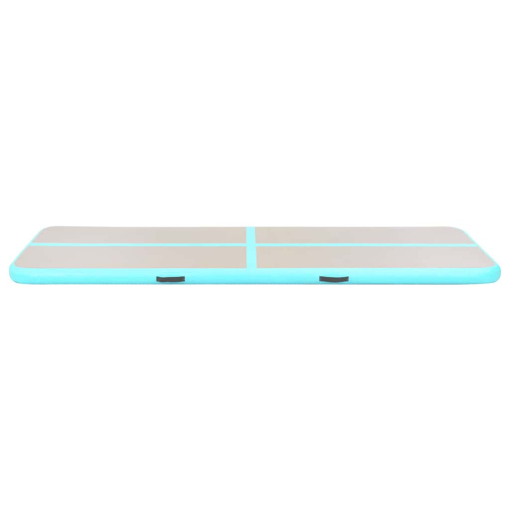 Produktbild för Uppblåsbar gymnastikmatta med pump 300x100x10 cm PVC grön