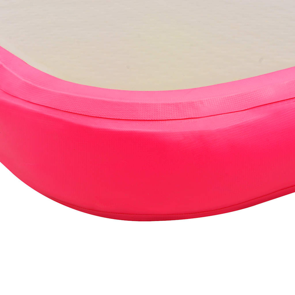 Produktbild för Uppblåsbar gymnastikmatta med pump 400x100x10 cm PVC rosa