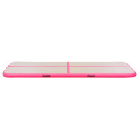 Produktbild för Uppblåsbar gymnastikmatta med pump 400x100x10 cm PVC rosa