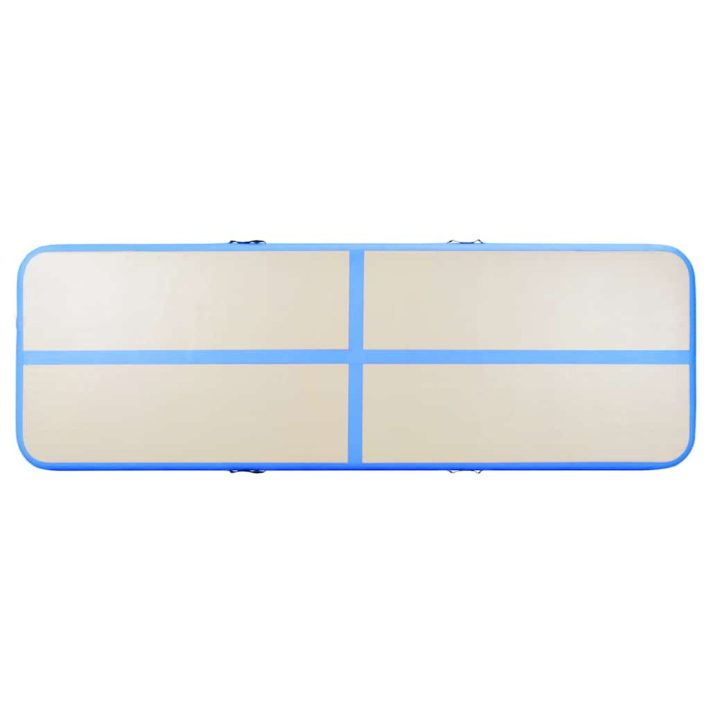 Produktbild för Uppblåsbar gymnastikmatta med pump 400x100x10 cm PVC blå