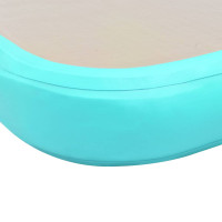 Produktbild för Uppblåsbar gymnastikmatta med pump 400x100x10 cm PVC grön