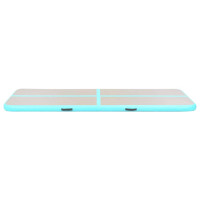 Produktbild för Uppblåsbar gymnastikmatta med pump 400x100x10 cm PVC grön