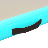 Produktbild för Uppblåsbar gymnastikmatta med pump 400x100x10 cm PVC grön