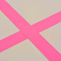 Produktbild för Uppblåsbar gymnastikmatta med pump 500x100x10 cm PVC rosa
