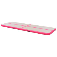 Produktbild för Uppblåsbar gymnastikmatta med pump 500x100x10 cm PVC rosa