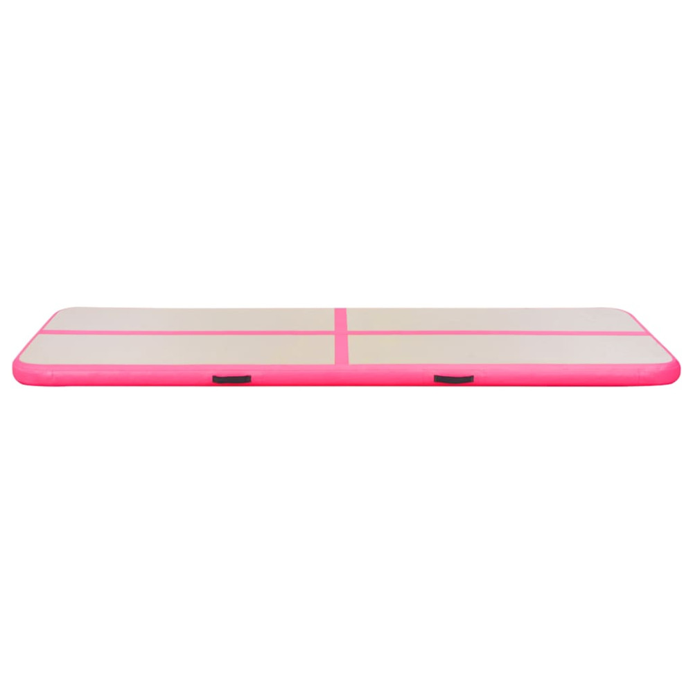 Produktbild för Uppblåsbar gymnastikmatta med pump 500x100x10 cm PVC rosa