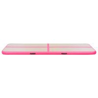 Produktbild för Uppblåsbar gymnastikmatta med pump 500x100x10 cm PVC rosa