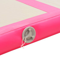 Produktbild för Uppblåsbar gymnastikmatta med pump 500x100x10 cm PVC rosa