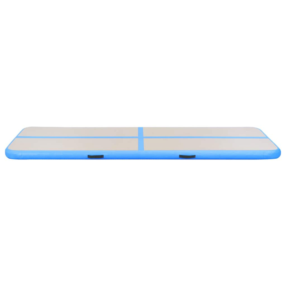 Produktbild för Uppblåsbar gymnastikmatta med pump 500x100x10 cm PVC blå