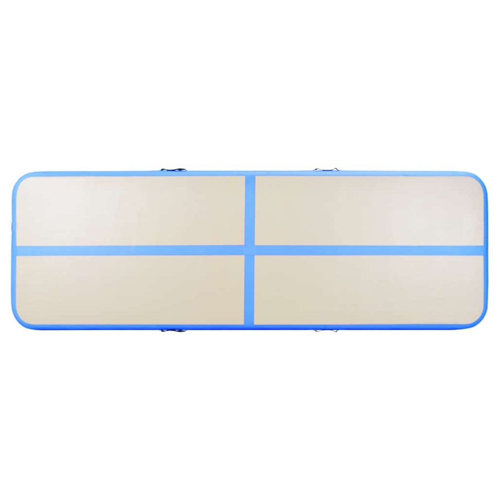 Produktbild för Uppblåsbar gymnastikmatta med pump 500x100x10 cm PVC blå