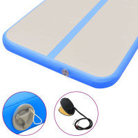 Produktbild för Uppblåsbar gymnastikmatta med pump 500x100x10 cm PVC blå