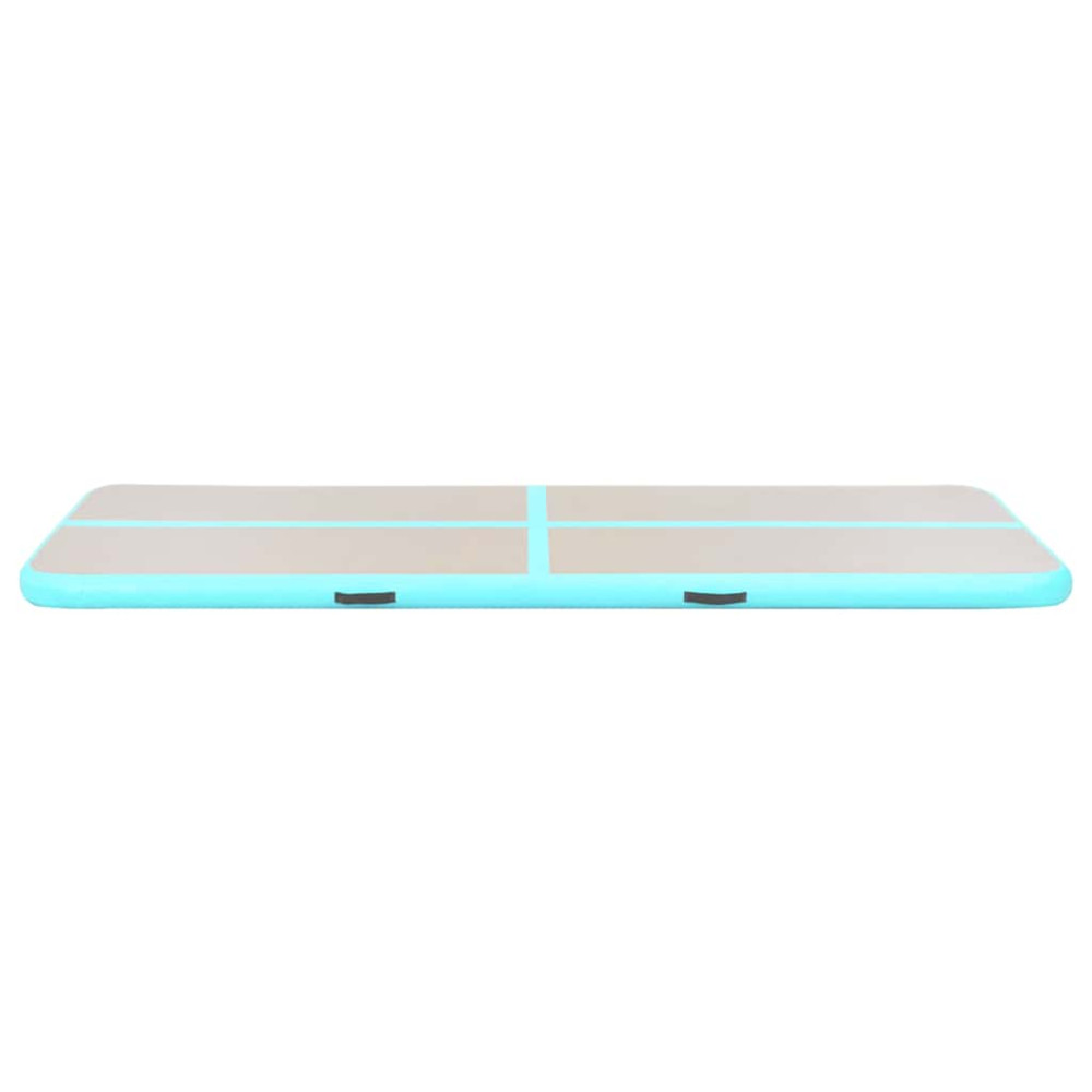 Produktbild för Uppblåsbar gymnastikmatta med pump 500x100x10 cm PVC grön