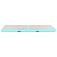 Produktbild för Uppblåsbar gymnastikmatta med pump 500x100x10 cm PVC grön