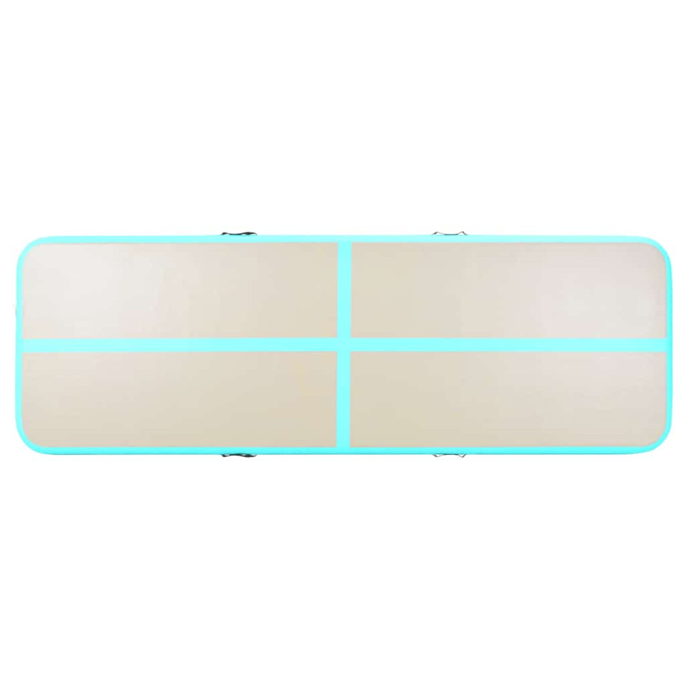 Produktbild för Uppblåsbar gymnastikmatta med pump 500x100x10 cm PVC grön