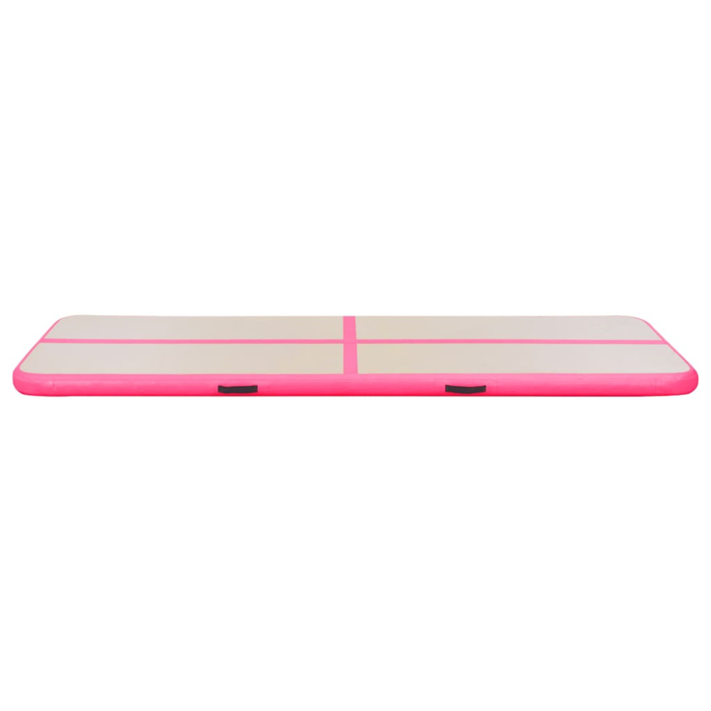 Produktbild för Uppblåsbar gymnastikmatta med pump 600x100x10 cm PVC rosa