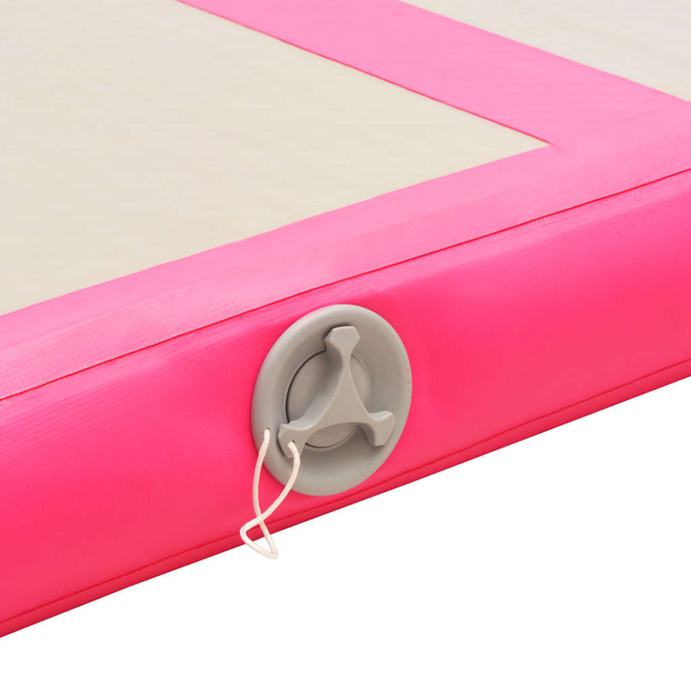 Produktbild för Uppblåsbar gymnastikmatta med pump 600x100x10 cm PVC rosa