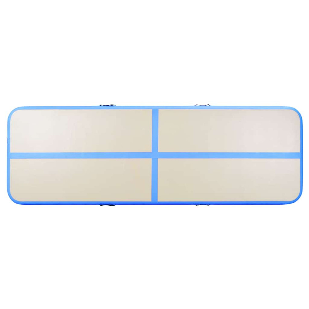 Produktbild för Uppblåsbar gymnastikmatta med pump 600x100x10 cm PVC blå