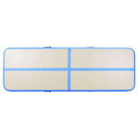 Produktbild för Uppblåsbar gymnastikmatta med pump 600x100x10 cm PVC blå