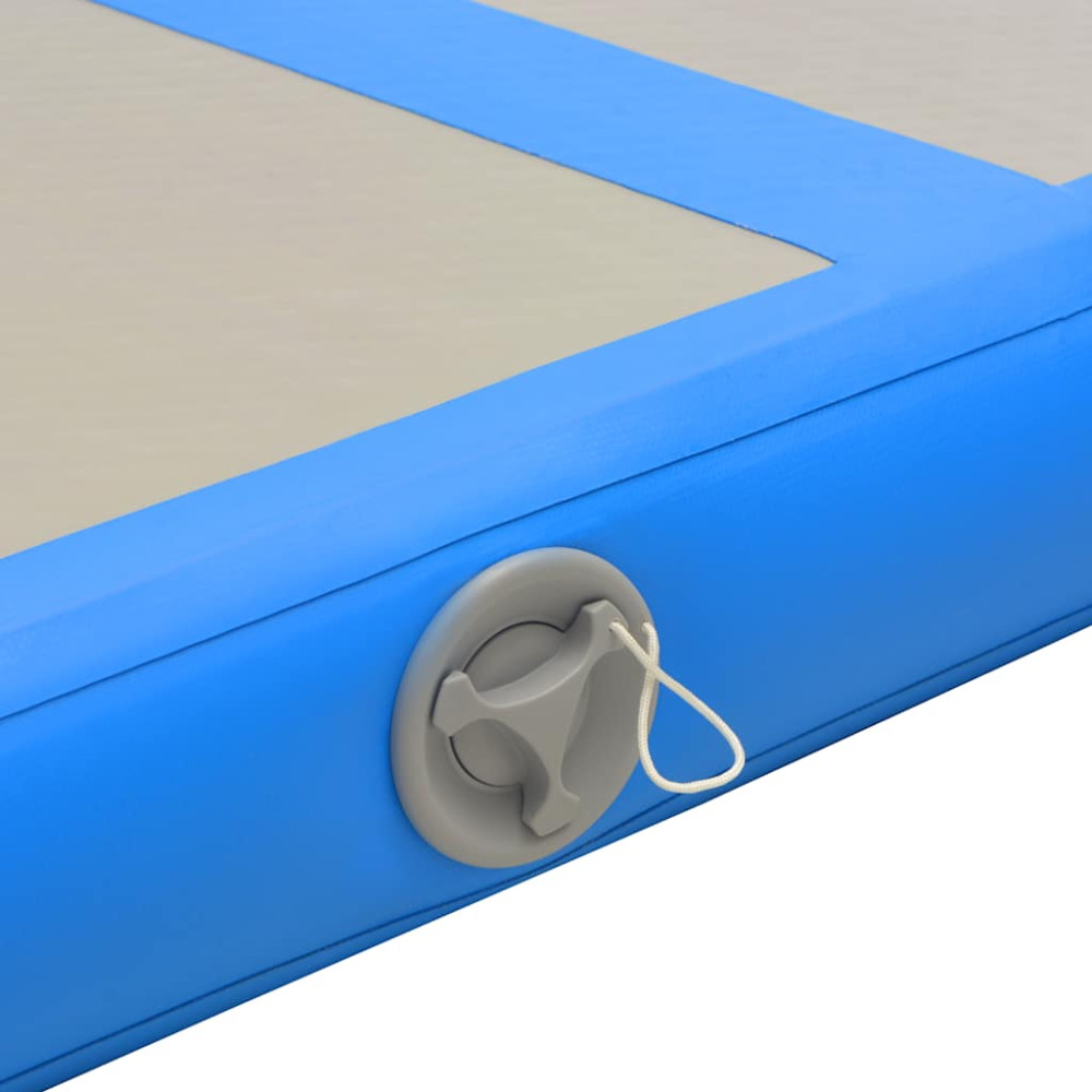 Produktbild för Uppblåsbar gymnastikmatta med pump 600x100x10 cm PVC blå