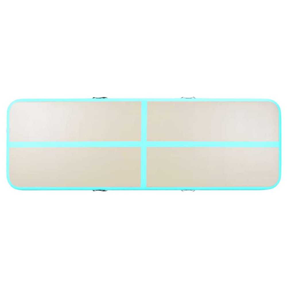 Produktbild för Uppblåsbar gymnastikmatta med pump 600x100x10 cm PVC grön