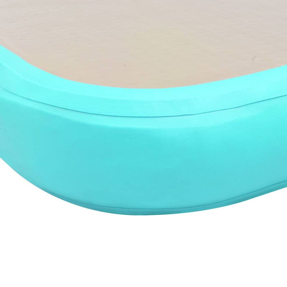 Produktbild för Uppblåsbar gymnastikmatta med pump 700x100x10 cm PVC grön