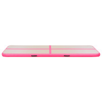 Produktbild för Uppblåsbar gymnastikmatta med pump 800x100x10 cm PVC rosa