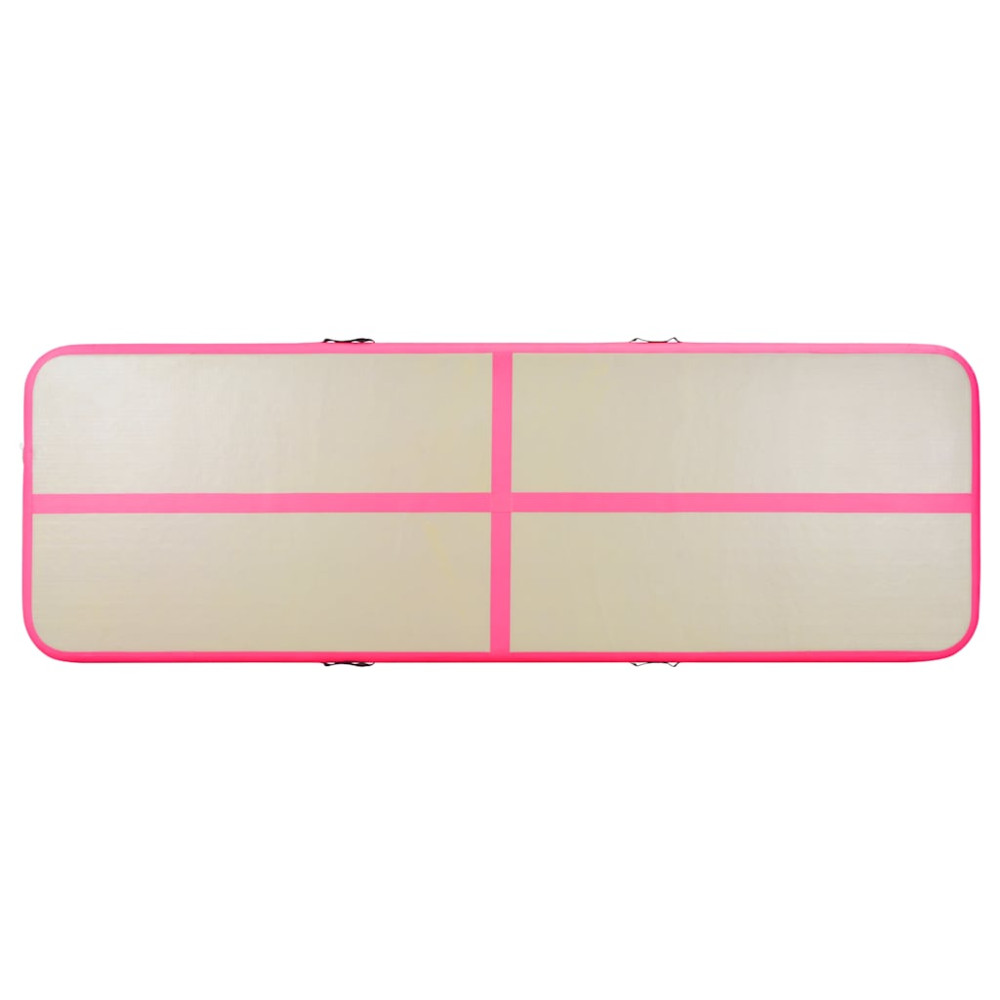 Produktbild för Uppblåsbar gymnastikmatta med pump 800x100x10 cm PVC rosa