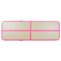 Produktbild för Uppblåsbar gymnastikmatta med pump 800x100x10 cm PVC rosa