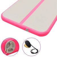 Produktbild för Uppblåsbar gymnastikmatta med pump 800x100x10 cm PVC rosa