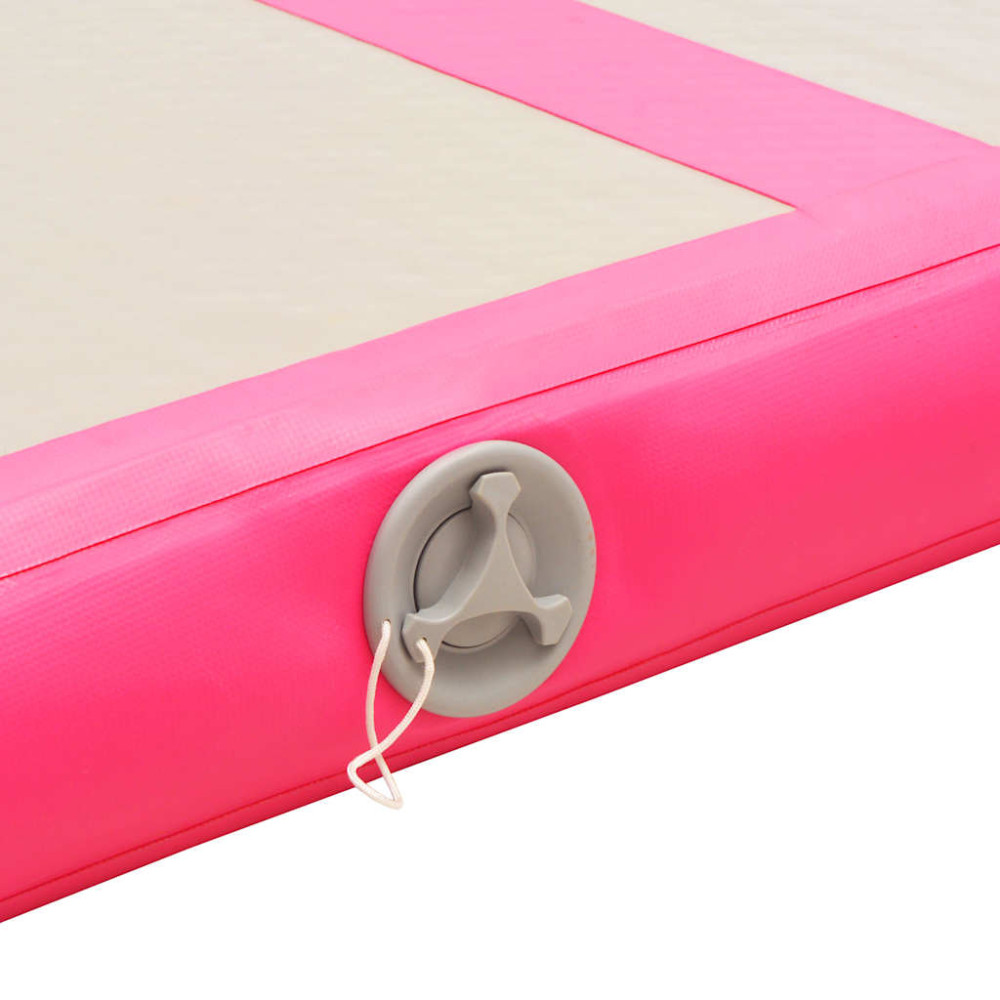Produktbild för Uppblåsbar gymnastikmatta med pump 800x100x10 cm PVC rosa