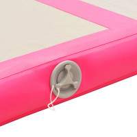Produktbild för Uppblåsbar gymnastikmatta med pump 800x100x10 cm PVC rosa