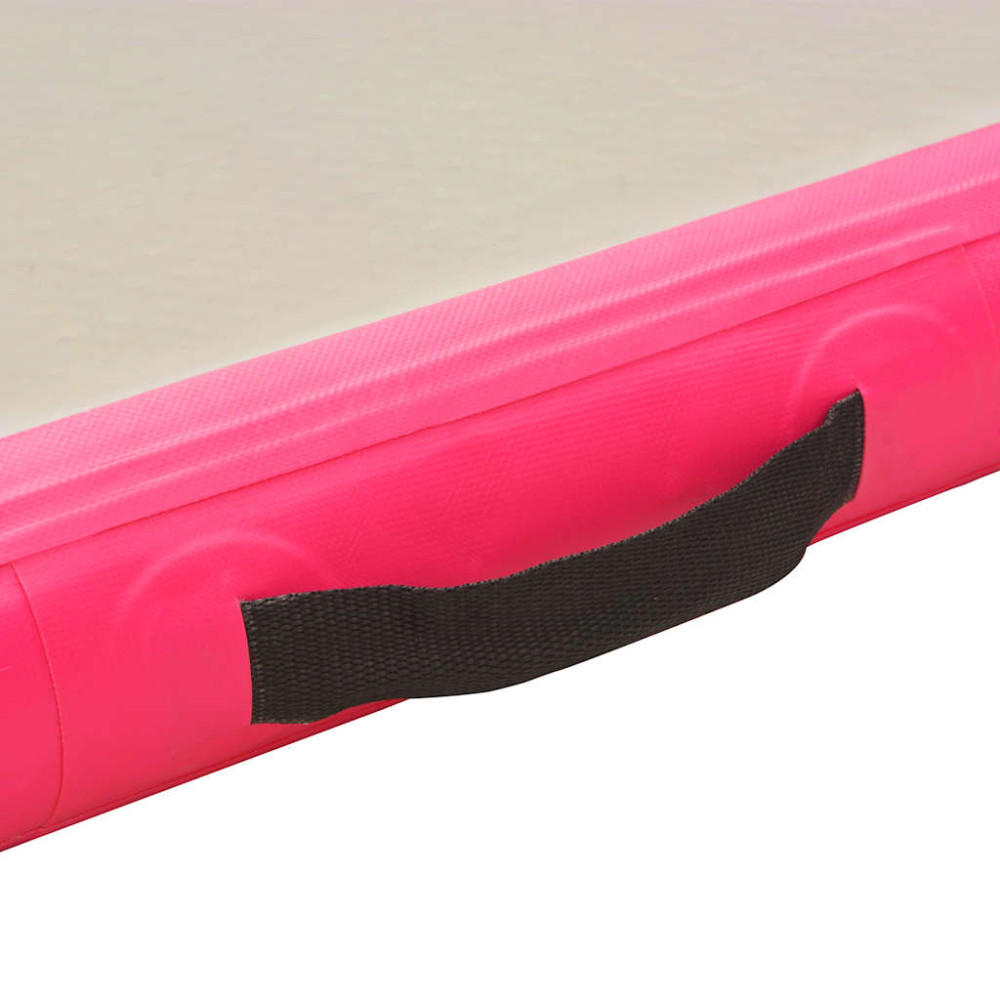 Produktbild för Uppblåsbar gymnastikmatta med pump 800x100x10 cm PVC rosa
