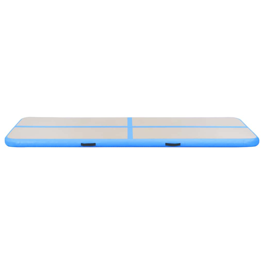 Produktbild för Uppblåsbar gymnastikmatta med pump 800x100x10 cm PVC blå