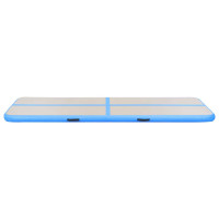 Produktbild för Uppblåsbar gymnastikmatta med pump 800x100x10 cm PVC blå