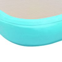 Produktbild för Uppblåsbar gymnastikmatta med pump 800x100x10 cm PVC grön