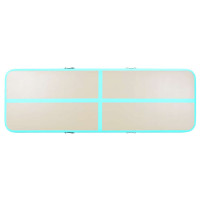 Produktbild för Uppblåsbar gymnastikmatta med pump 800x100x10 cm PVC grön